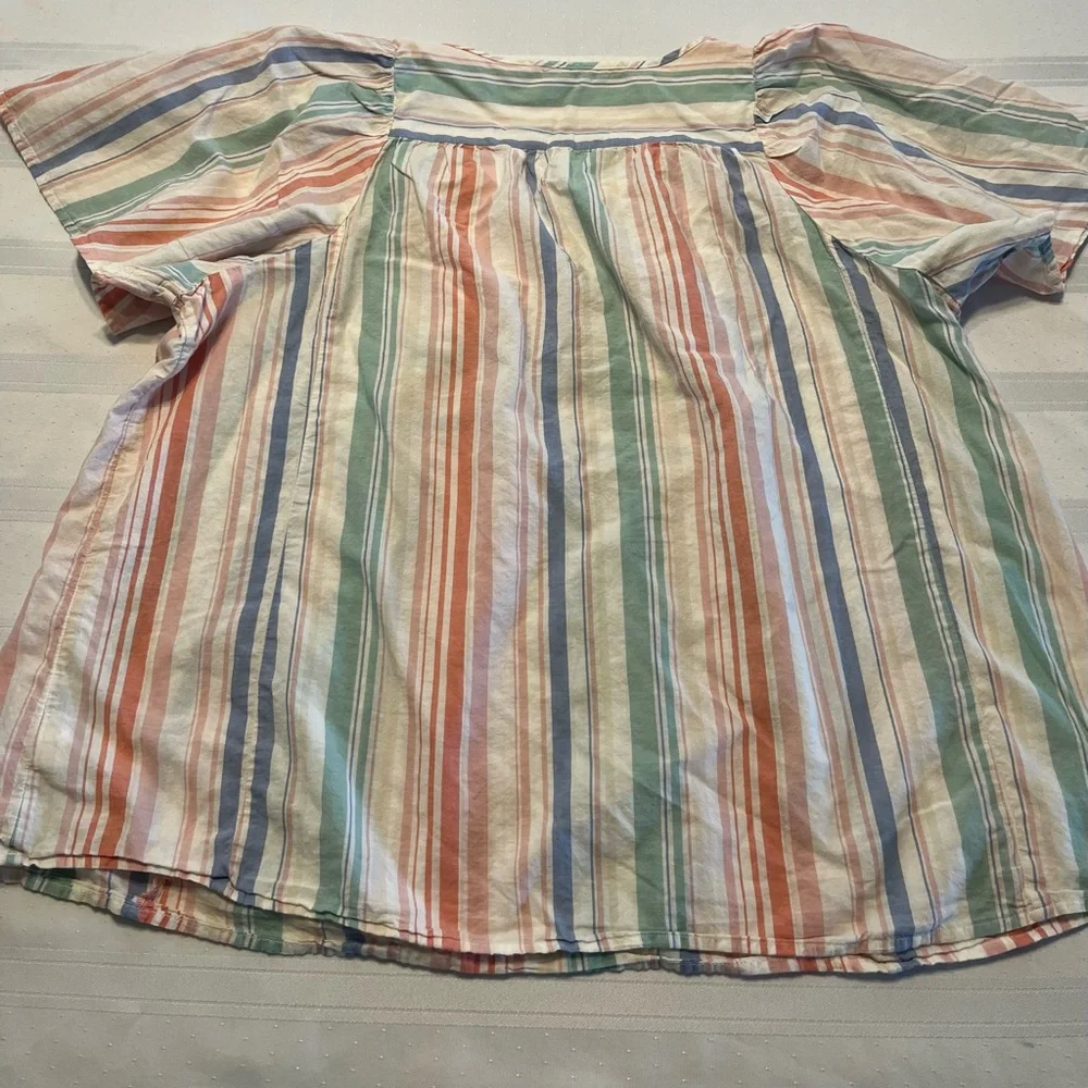 Terra & Sky Cotton Striped Blouse - Picture 4 of 5